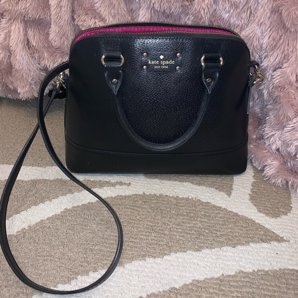 Kate Spade Wellesley Rachelle black leather satchel